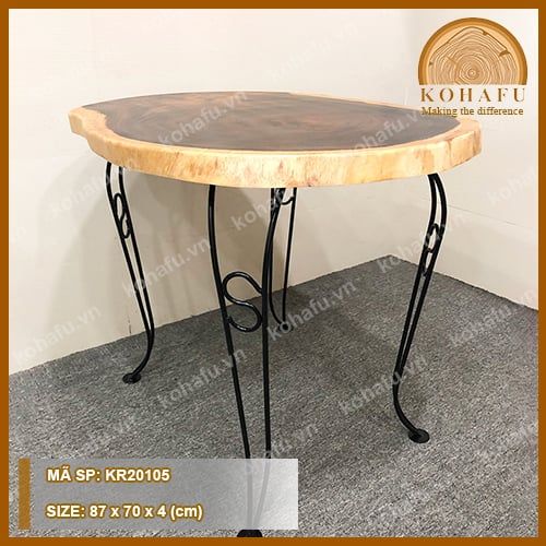 MẶT BÀN TRÒN GỖ ME TÂY KR20105