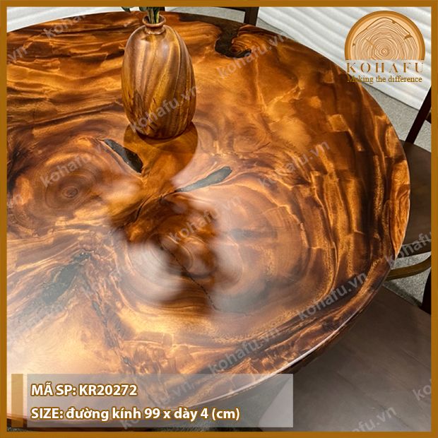 MẶT BÀN TRÒN GỖ ME TÂY KR20272