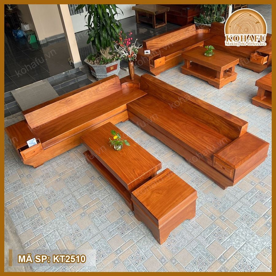 Sofa Gỗ Gõ Đỏ KT2510