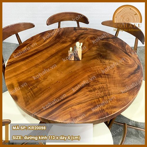 BÀN TRÒN GỖ ME TÂY KR20098