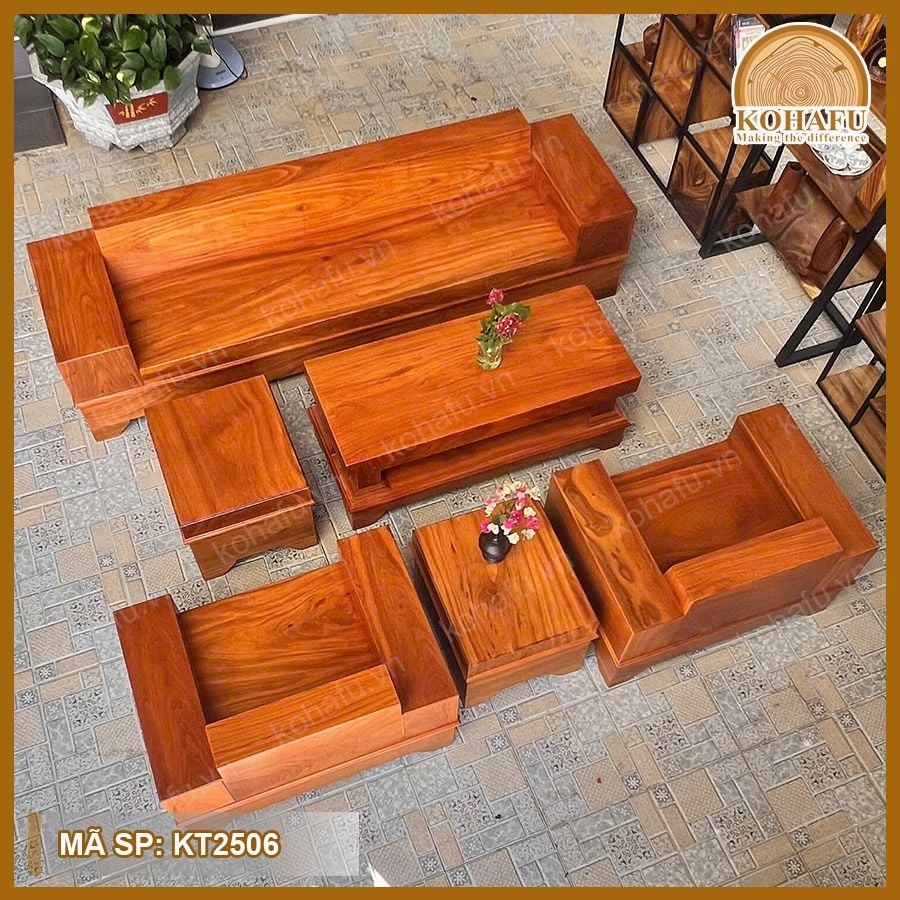 Sofa Gỗ Gõ Đỏ KT2506