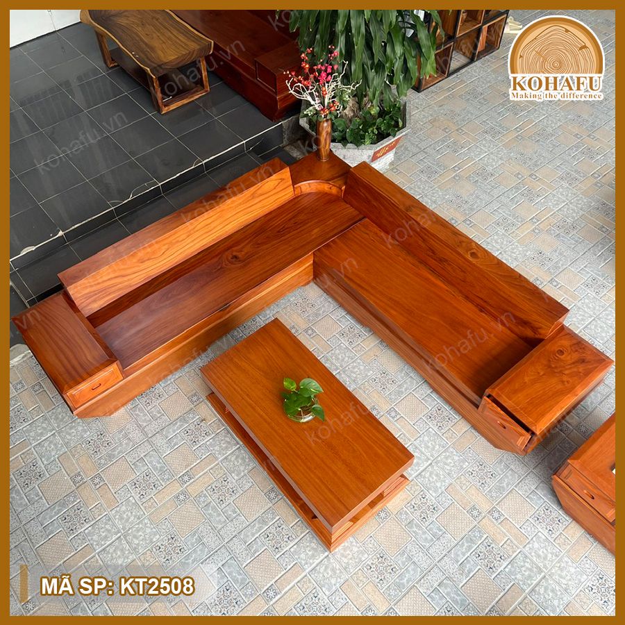 Sofa Gỗ Gõ Đỏ KT2508