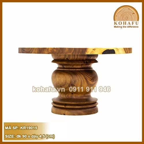 MẶT BÀN TRÒN GỖ ME TÂY KR19015