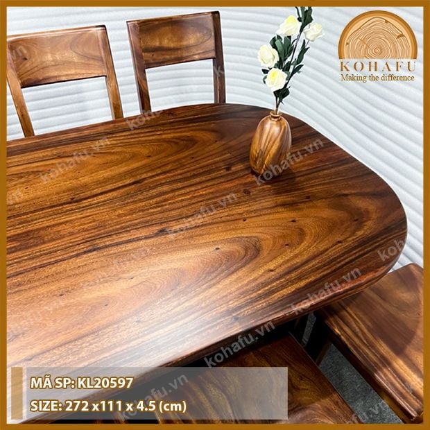MẶT BÀN DÀI GỖ ME TÂY KL20597
