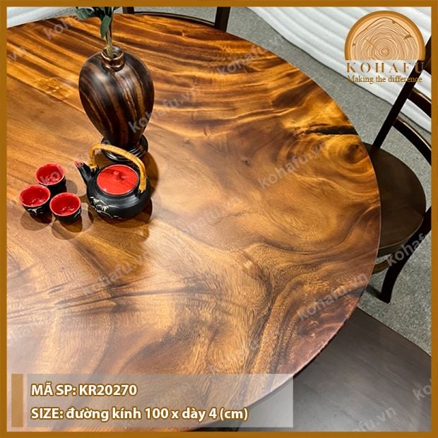 MẶT BÀN TRÒN GỖ ME TÂY KR20270