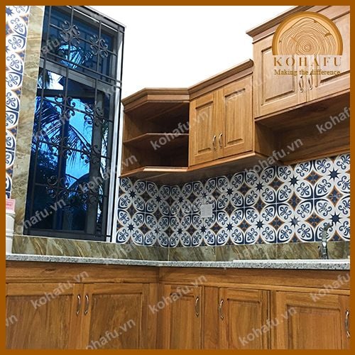 TỦ BẾP GỖ GÕ ĐỎ PACHY KB20005