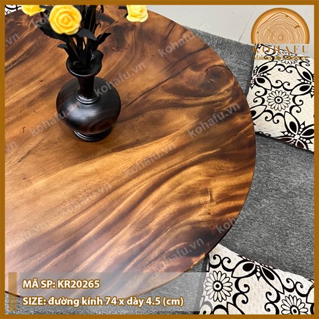 MẶT BÀN TRÒN GỖ ME TÂY KR20265
