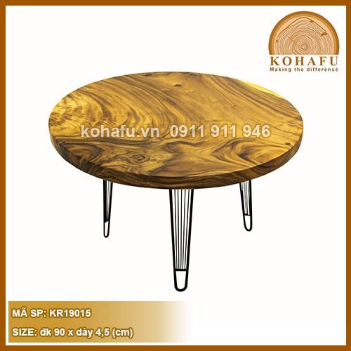 MẶT BÀN TRÒN GỖ ME TÂY KR19015