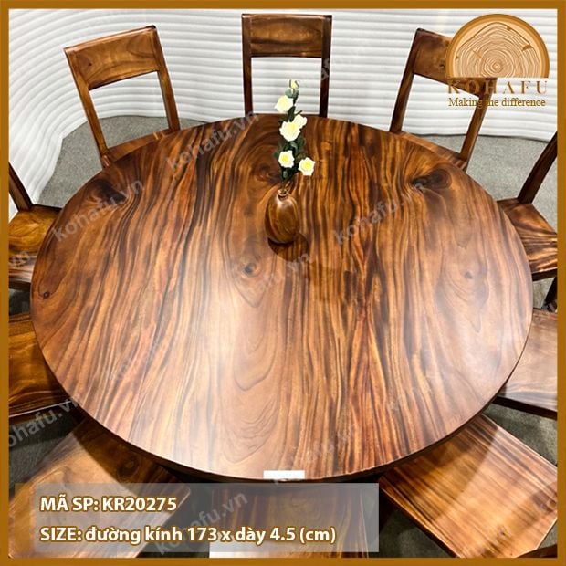MẶT BÀN TRÒN GỖ ME TÂY KR20275