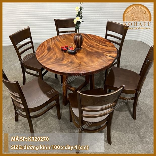 MẶT BÀN TRÒN GỖ ME TÂY KR20270