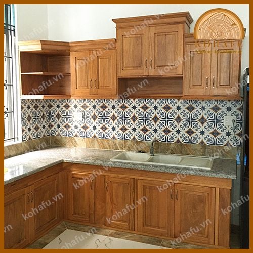 TỦ BẾP GỖ GÕ ĐỎ PACHY KB20005