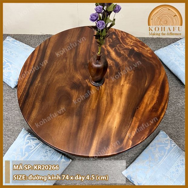 MẶT BÀN TRÒN GỖ ME TÂY KR20266