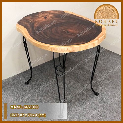 MẶT BÀN TRÒN GỖ ME TÂY KR20105