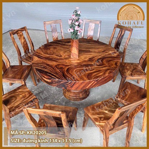 MẶT BÀN TRÒN GỖ ME TÂY KR20205