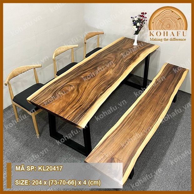 MẶT BÀN DÀI GỖ ME TÂY KL20417
