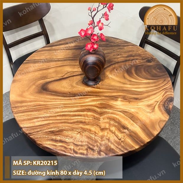 MẶT BÀN TRÒN GỖ ME TÂY KR20215
