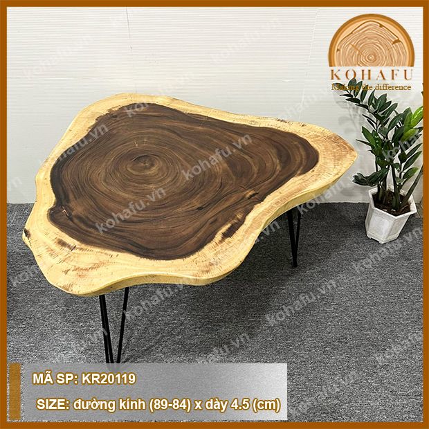 MẶT BÀN TRÒN GỖ ME TÂY KR20119