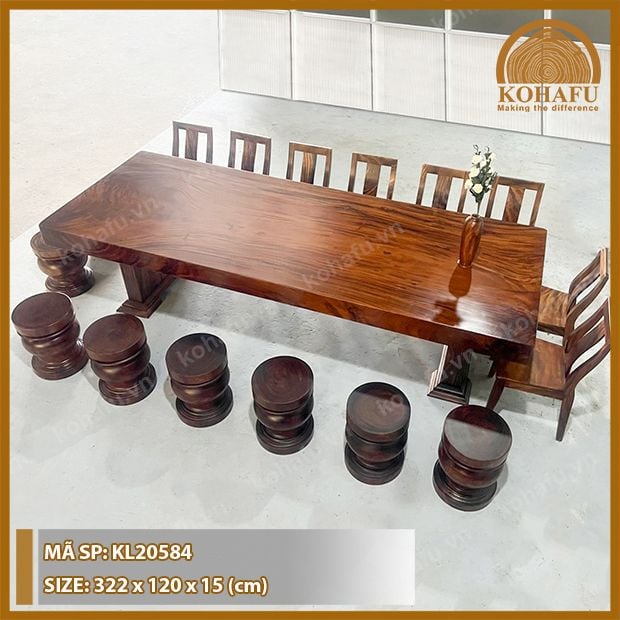 MẶT BÀN DÀI GỖ ME TÂY KL20584
