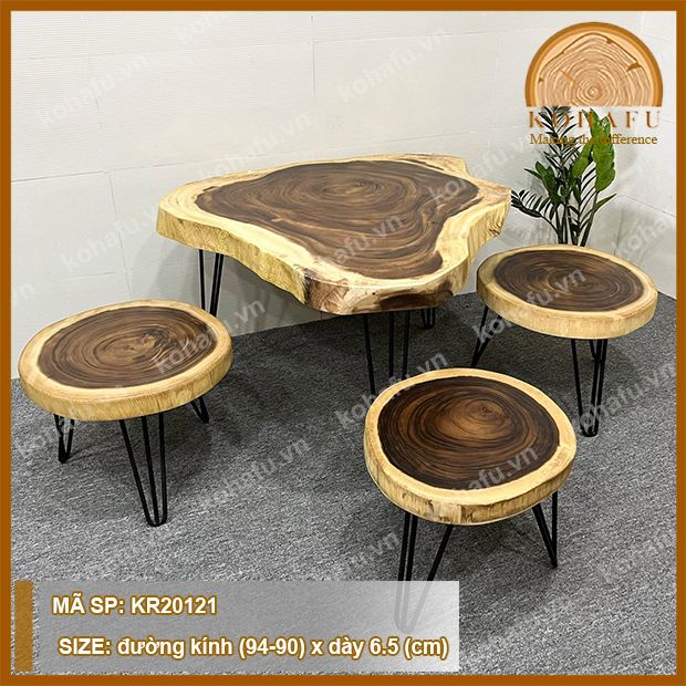 MẶT BÀN TRÒN GỖ ME TÂY KR20121