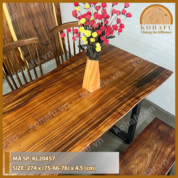 MẶT BÀN DÀI GỖ ME TÂY KL20457