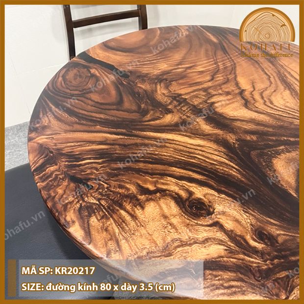 MẶT BÀN TRÒN GỖ ME TÂY KR20217