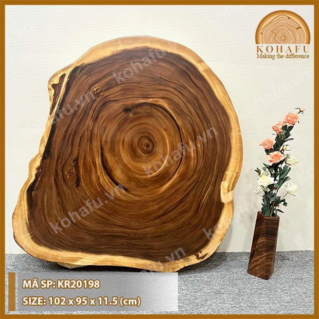 MẶT BÀN TRÒN GỖ ME TÂY KR20198