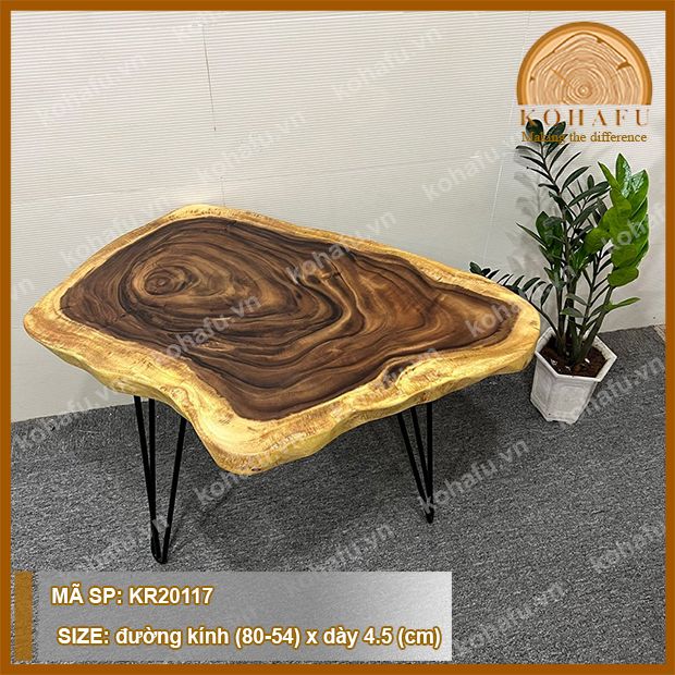 MẶT BÀN TRÒN GỖ ME TÂY KR20117