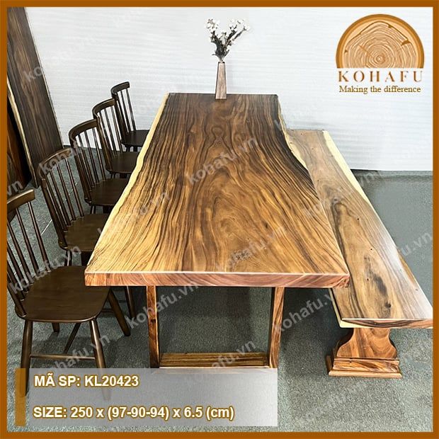 MẶT BÀN DÀI GỖ ME TÂY KL20423