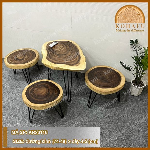MẶT BÀN TRÒN GỖ ME TÂY KR20116