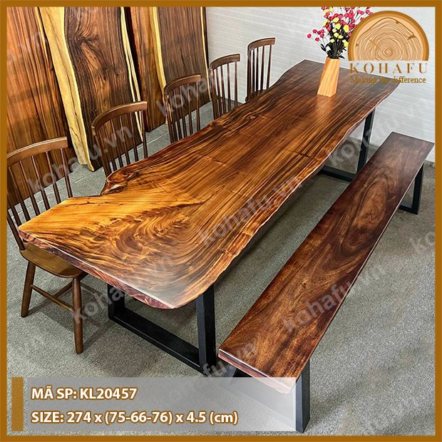 MẶT BÀN DÀI GỖ ME TÂY KL20457