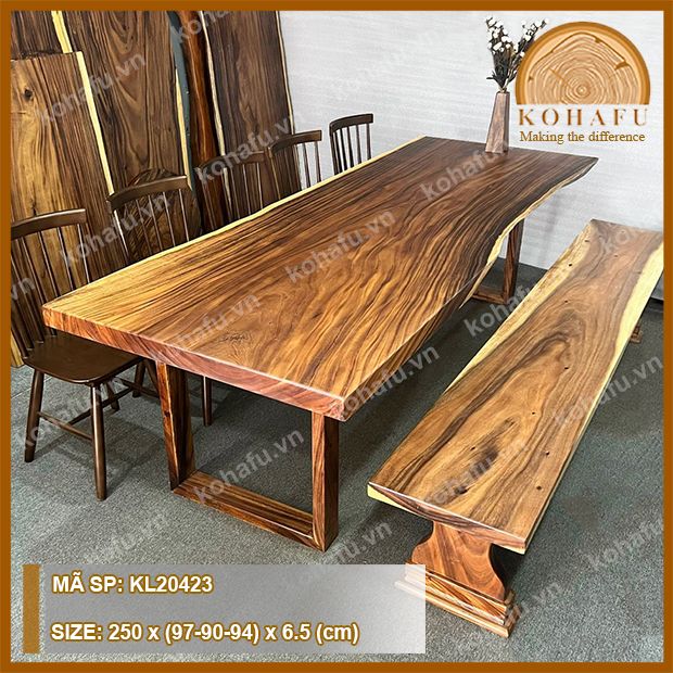 MẶT BÀN DÀI GỖ ME TÂY KL20423