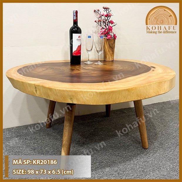 MẶT BÀN TRÒN GỖ ME TÂY KR20186