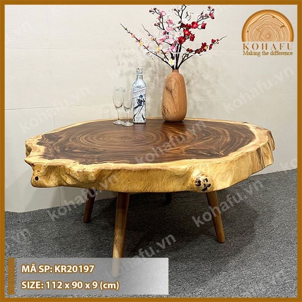 MẶT BÀN TRÒN GỖ ME TÂY KR20197
