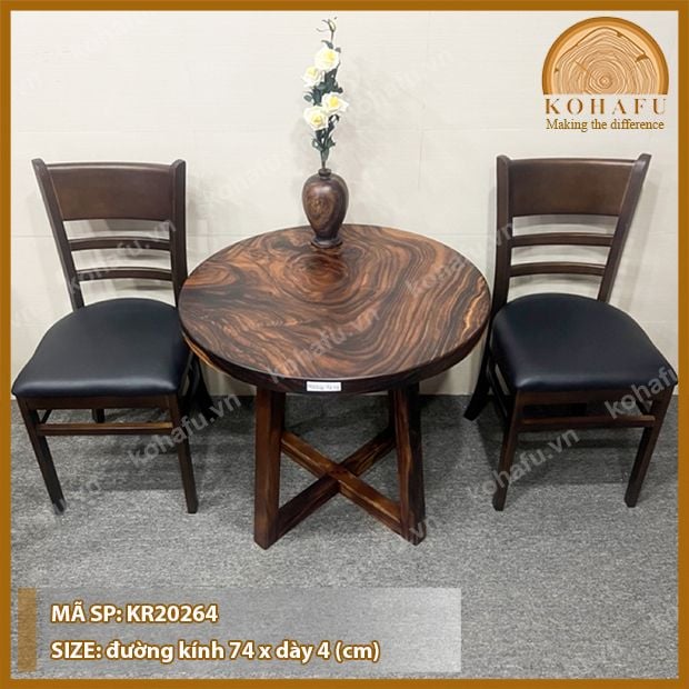 MẶT BÀN TRÒN GỖ ME TÂY KR20264