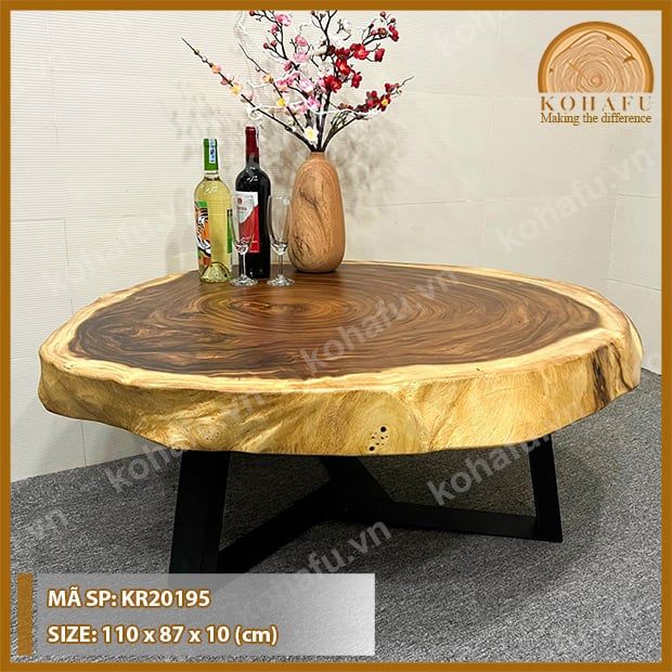 MẶT BÀN TRÒN GỖ ME TÂY KR20195