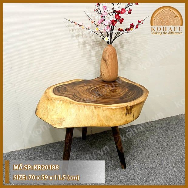 MẶT BÀN TRÒN GỖ ME TÂY KR20188