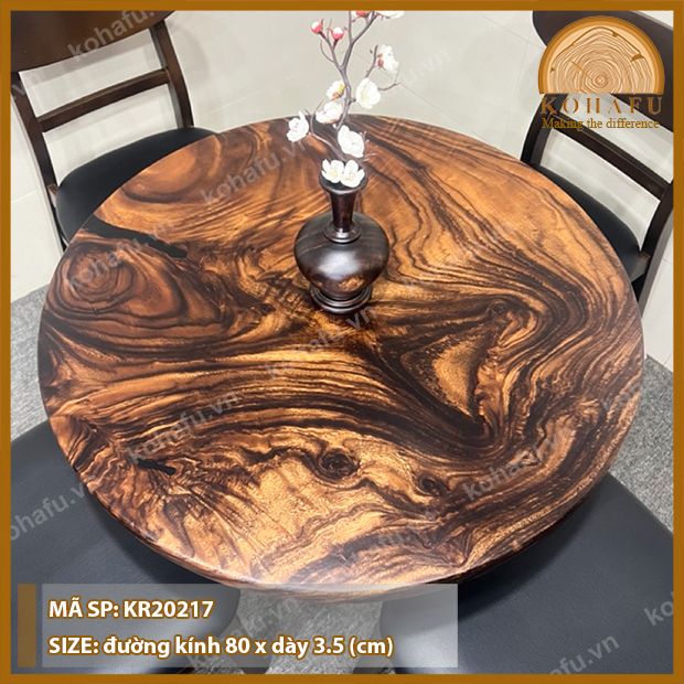 MẶT BÀN TRÒN GỖ ME TÂY KR20217