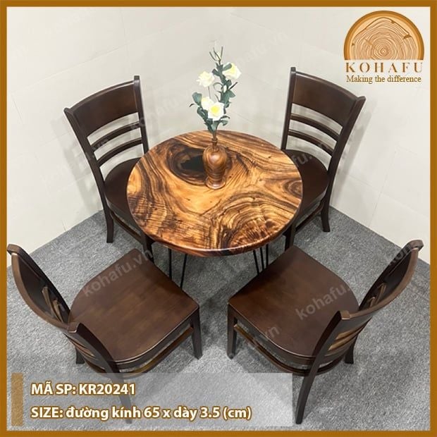 BỘ BÀN TRÒN 4 GHẾ KR20241