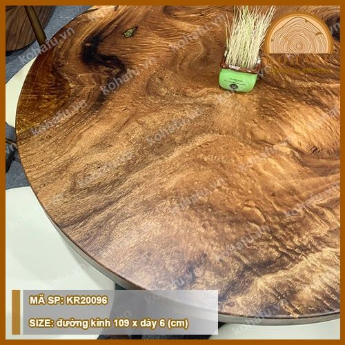MẶT BÀN TRÒN GỖ ME TÂY KR20096