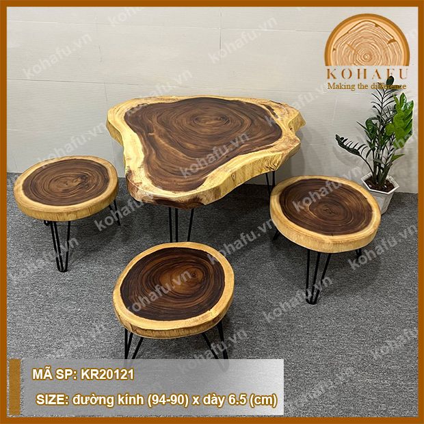 MẶT BÀN TRÒN GỖ ME TÂY KR20121