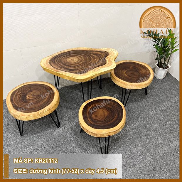 MẶT BÀN TRÒN GỖ ME TÂY KR20112