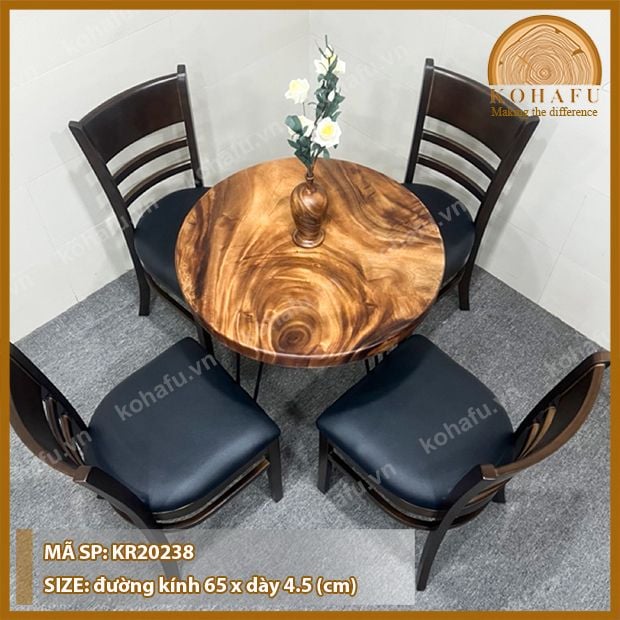 MẶT BÀN TRÒN GỖ ME TÂY KR20238