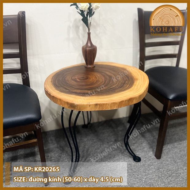 BÀN TRÒN CAFE GỖ ME TÂY KR20265