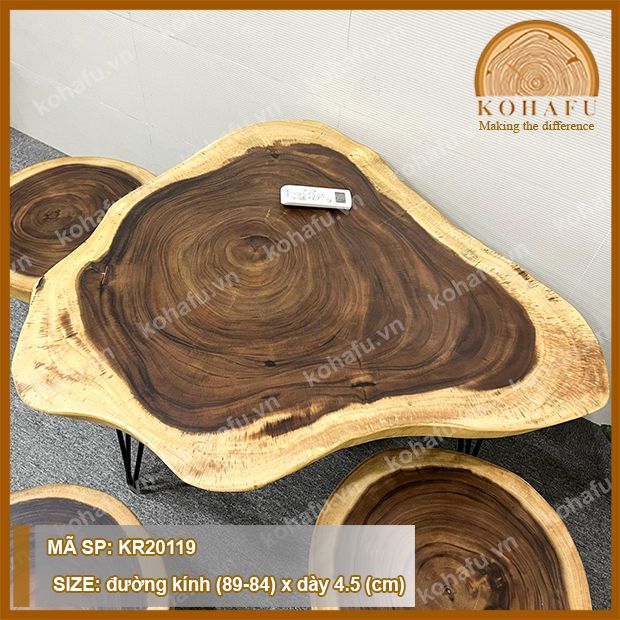 MẶT BÀN TRÒN GỖ ME TÂY KR20119