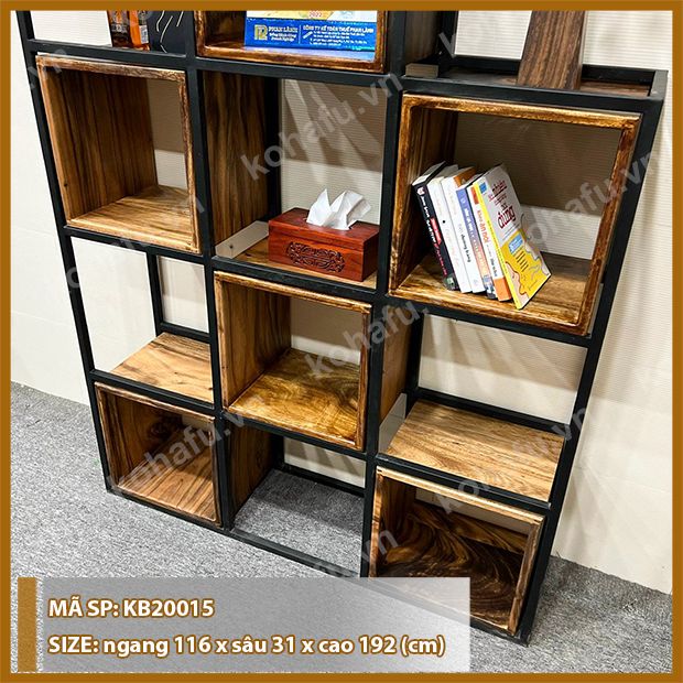 KỆ SÁCH GỖ ME TÂY KB20015