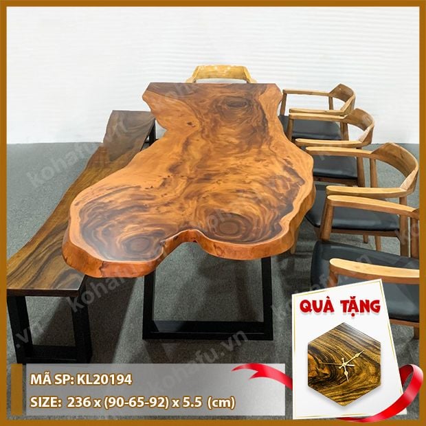MẶT BÀN DÀI GỖ ME TÂY KL20194