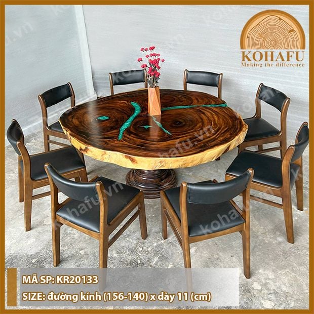 MẶT BÀN TRÒN GỖ ME TÂY KR20133