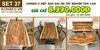 COMBO 3 MẶT BÀN DÀI 1.4M GỖ ME TÂY NGUYÊN TẤM - SET 37
