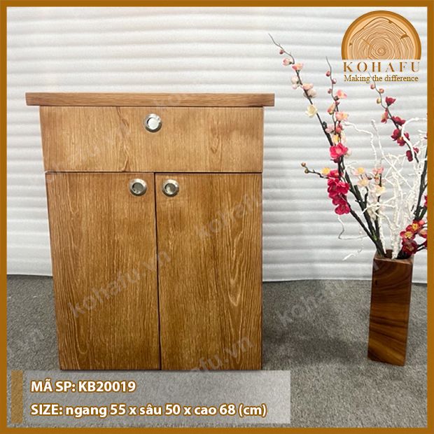 TỦ GỖ CAO SU VENEER SỒI (OAK) KB20019