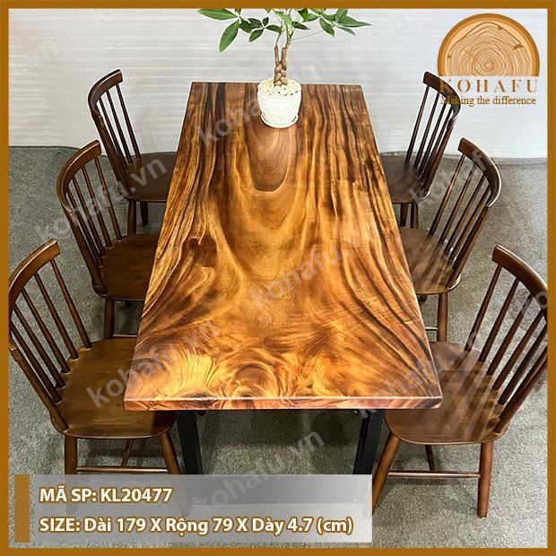 MẶT BÀN DÀI GỖ ME TÂY KL20477